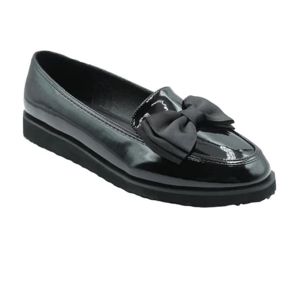 Where's That From Womens/Ladies Alpha Bow Detail Extra Wide Loafers Black 7 UK Extra Wide