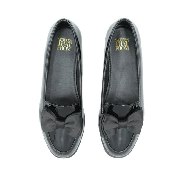 Where's That From Womens/Ladies Alpha Bow Detail Extra Wide Loafers