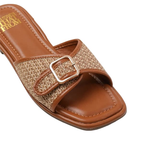 Where's That From Womens/Ladies Vermont Raffia Buckle Sliders