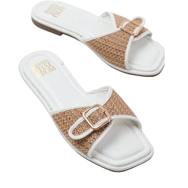 Where's That From Womens/Ladies Vermont Raffia Buckle Sliders