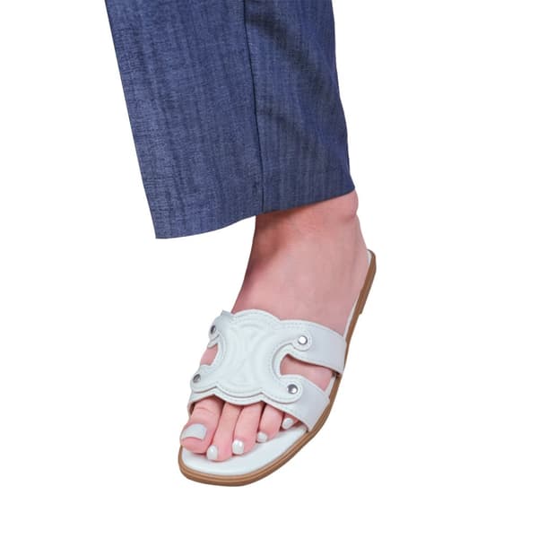 Where's That From Womens/Ladies Norah Cut Out PU Sliders White 4 UK