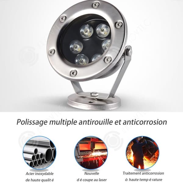 INN Simbassänglampa 9W undervattensljus poollampa rostfritt stål färgglad spotlight fontänbelysning pisci belysning