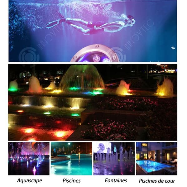 INN Simbassänglampa 9W undervattensljus poollampa rostfritt stål färgglad spotlight fontänbelysning pisci belysning