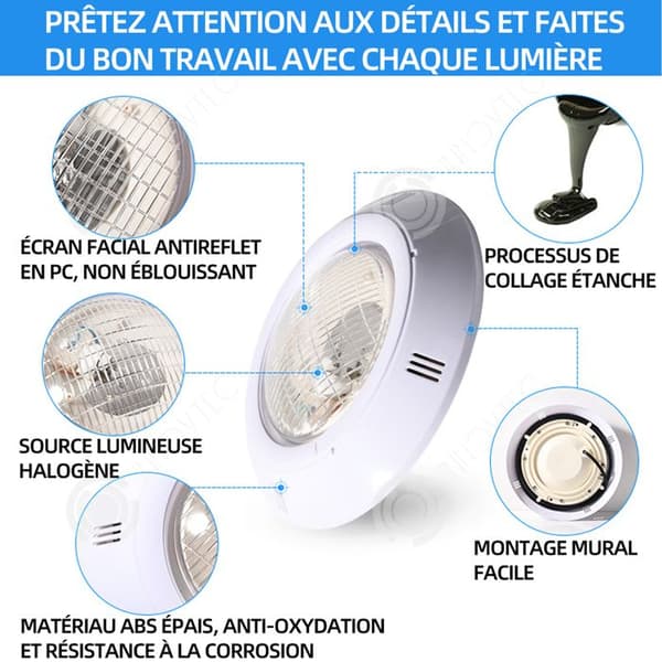 INN Simbassänglampa 150w 12v 3000k IP68 LED Simbassänglampa Utomhus Undervattenslandskap Fiskdammslampa Vattentät Vit C