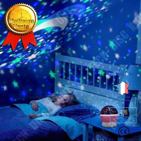 TD® projektionslampa Nattljus Baby Star projektionsljus Barn sänglampa med 360 graders LED för present