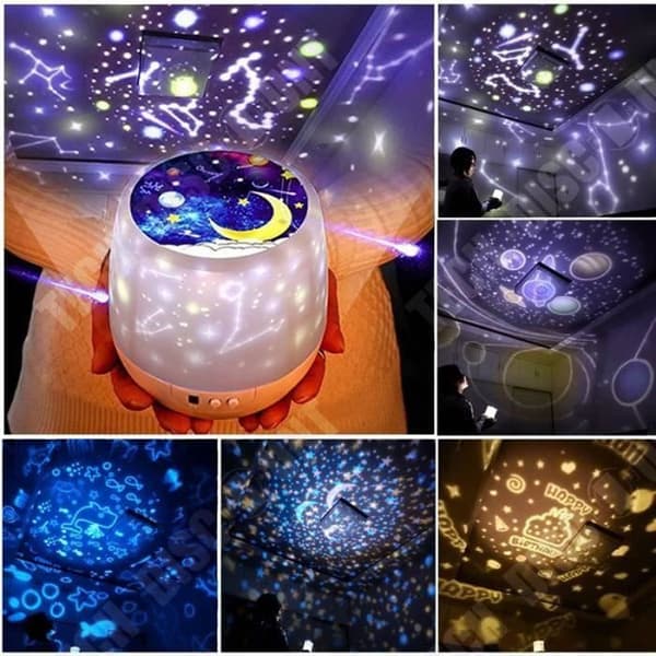 TD® Kids Star Projector Night Light - LED-projektionslampa för barn, 35 färglägen, presentdekoration för humörlampa