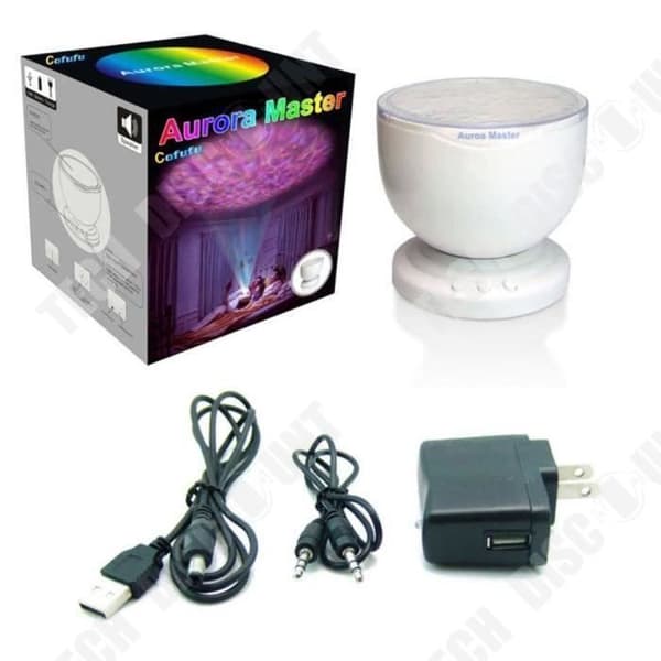 TD® LED-ljus Projektor Nattatmosfär Ocean Strand Hav Vatten Sovrum USB-laddning MP3-högtalare Färg LED-ljus