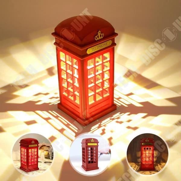 TD® Classic Retro telefonkiosk formad ljus LED Nattljus Touch Sensor Lampa LED Nattljus Dekoration