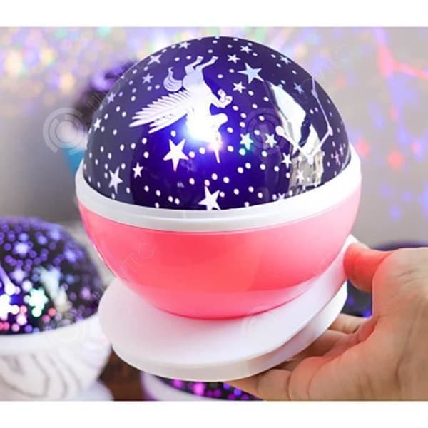 INN Cool Roterande Nattljus Projektionslampa Stjärnhimmel Enhörning Barn Baby Sov Romantisk LED-lampa (Rosa)