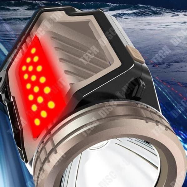 TD® Utomhusstrålkastare bärbar camping vandring långdistansbestrålning storkaliber halo starkt ljus laddning bärbar lampa