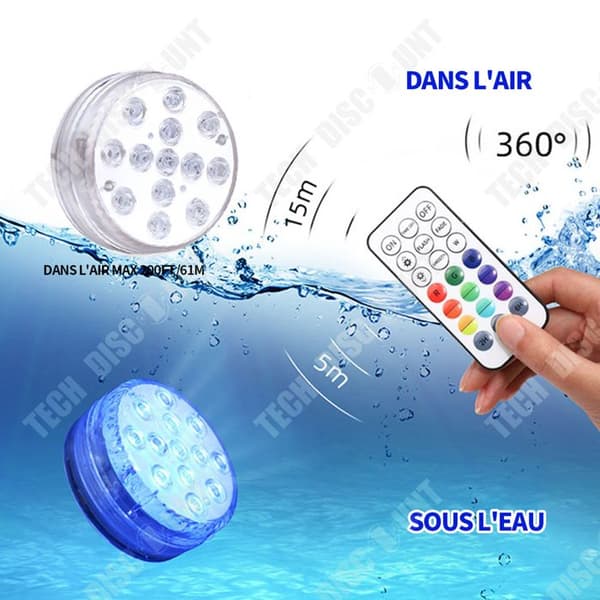 TD dränkbara LED-lampor RGB 16 färger Vattentät IP68 simbassänglampa med 3 sugkoppar LED-poollampor Simbassänglampor