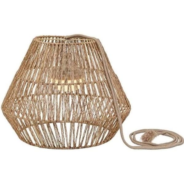 LED taklampa utomhus i laddningsbara naturfibrer - New Garden - Sisine - Ø40cm - 3 intensiteter
