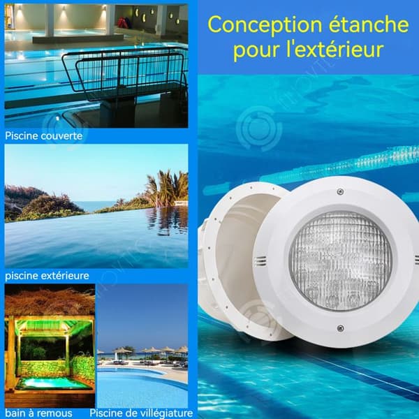 INN Lumière pool 2PCS med fjärrkontroll 18w färgglad LED belysning pool undervattensbelysning för pool