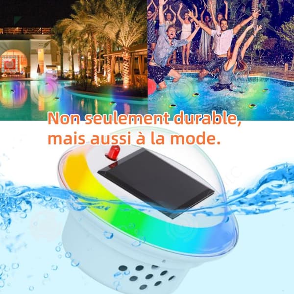 INN Lumière pool 1 PCS 76x100mm 10w solpanel LED med fjärrkontroll för färgändring kreativ flytande ljus i e