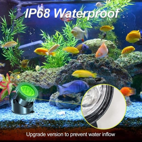 Solcelledrevne undervandsspotlights – superlyse RGB LED-lys til dam, springvand og have – farverig misfarvning