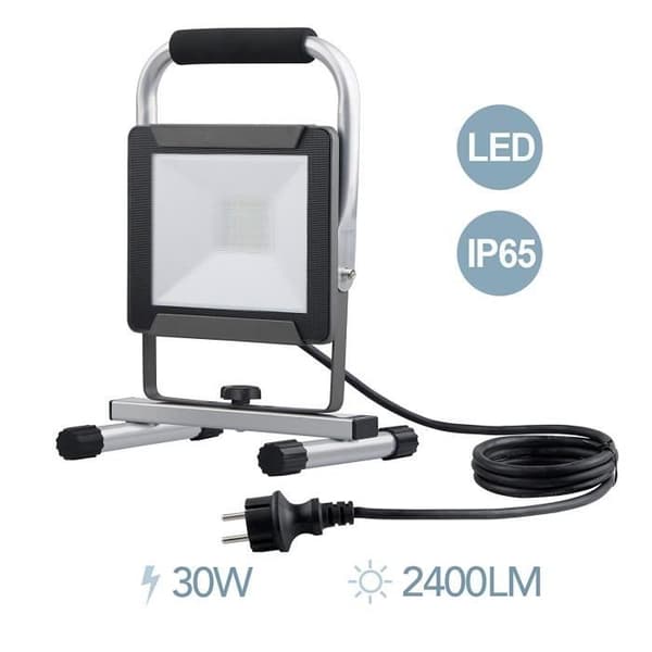 Electraline Outdoor LED Flood Light, 30 W, Grå - 63430