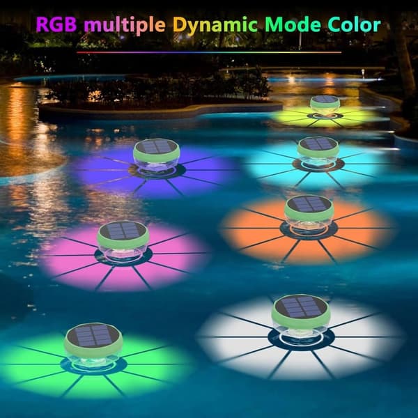 OBOSOE Solar Lights til Pool - 2-Pack RGB LED lys med automatisk farveskift, perfekt til fest og dekoration