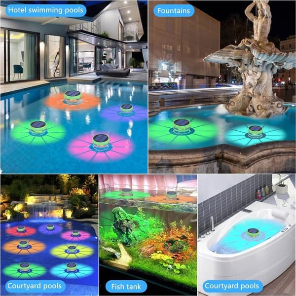 OBOSOE Solar Lights til Pool - 2-Pack RGB LED lys med automatisk farveskift, perfekt til fest og dekoration