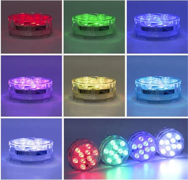 10 LED-Sukellusvaloa vedenalaiseen valoon, 24-näppäiminen kaukosäädin uima-altaalle, sukellusvalo kaloille ja akvaarioille