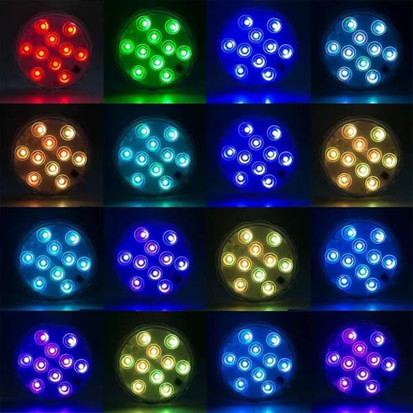 10 LED-Sukellusvaloa vedenalaiseen valoon, 24-näppäiminen kaukosäädin uima-altaalle, sukellusvalo kaloille ja akvaarioille