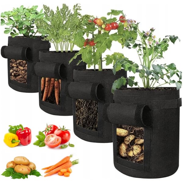 4x Øko filtpose til kartoffelplantning og dyrkningspotte 35x30cm