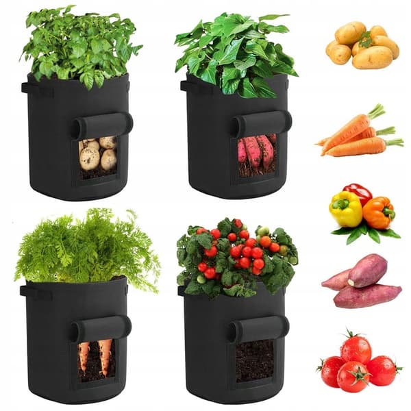 4x Øko filtpose til kartoffelplantning og dyrkningspotte 35x30cm