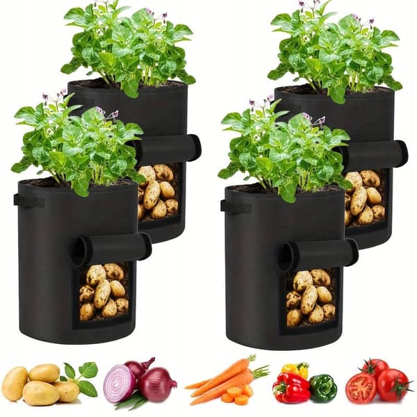 4x Øko filtpose til kartoffelplantning og dyrkningspotte 35x30cm