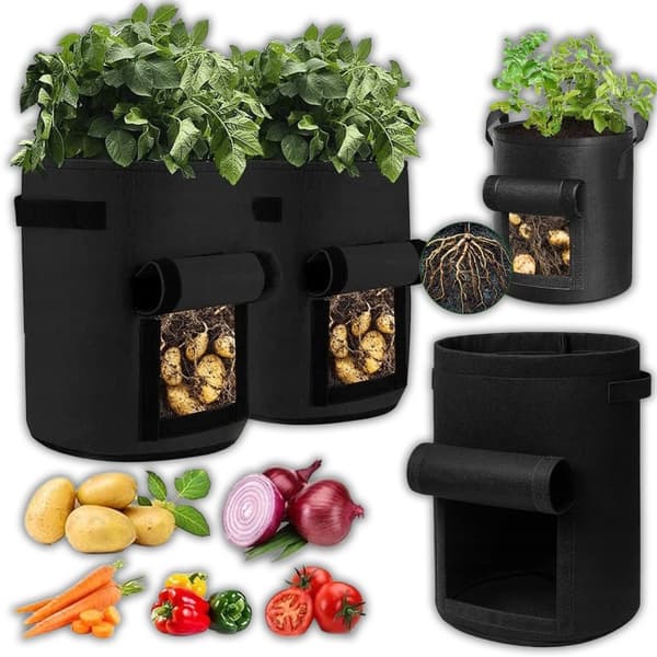 4x Øko filtpose til kartoffelplantning og dyrkningspotte 35x30cm
