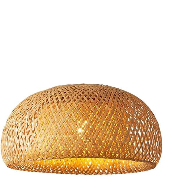 Pendellampa, Handgjord i Bambu, Lätt Installation,45cm, Ingen lampa