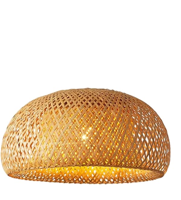 Pendellampa, Handgjord i Bambu, Lätt Installation,30cm, Ingen lampa