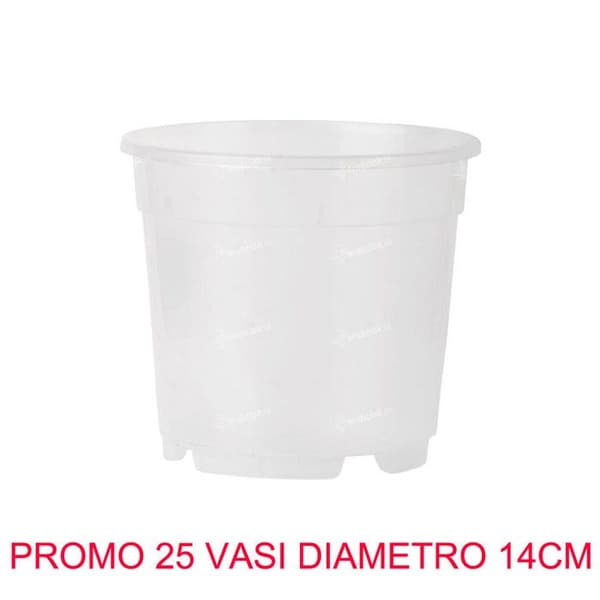 25 VASER FÖR ORKIDÉER Ø14CM HELLT GENOMSKINLIGA PROMO