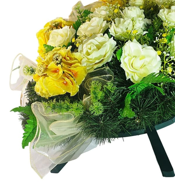 STORE BEGRAFNINGSKRANS BLOMSTER HYDRENSIONS ROSER + EGEN VEJLEDNING PÅ ARBEJDEN