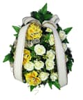 Miniatyrbillede 2 af 10: STORE BEGRAFNINGSKRANS BLOMSTER HYDRENSIONS ROSER + EGEN VEJLEDNING PÅ ARBEJDEN