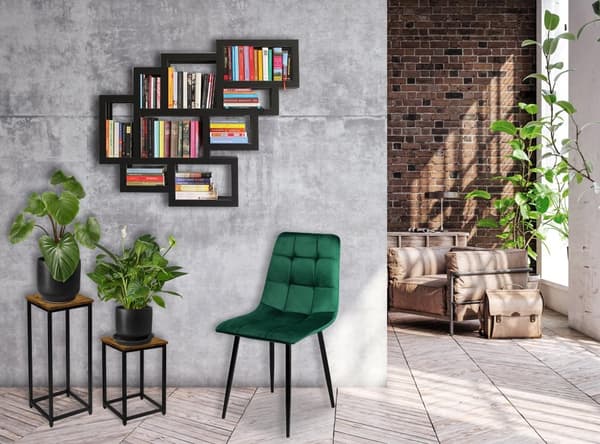 ARBEN RUSTIC loft blomsterställ, svart, 60 cm