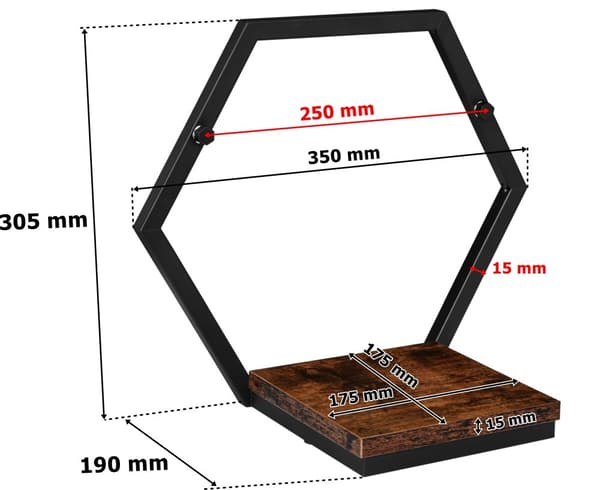 Metallinen kukkateline mustalla hyllyllä Honung Rustic loft