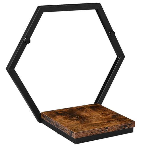 Metallinen kukkateline mustalla hyllyllä Honung Rustic loft