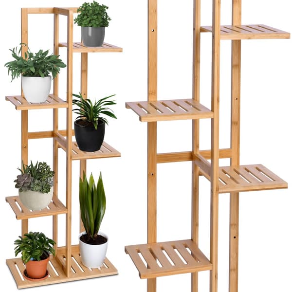Gutren bambus blomsterstativ med 6 hylder
