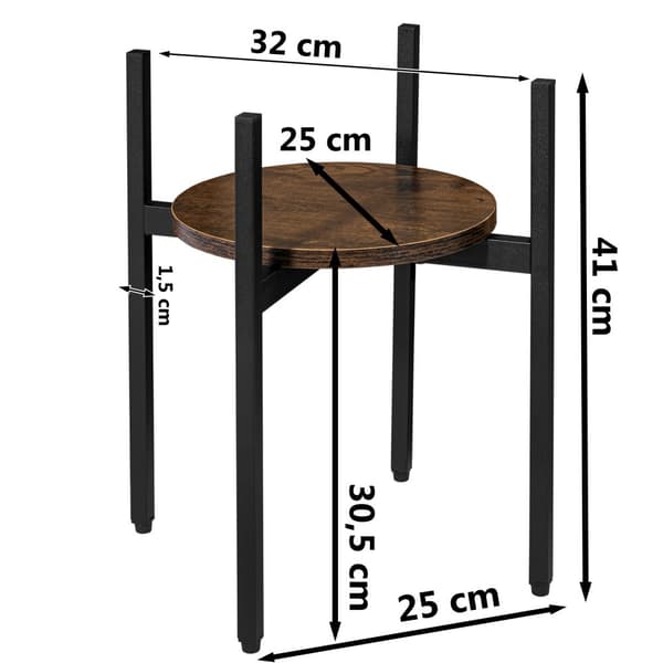 Torre Rustic hems stående blomsterstativ, 40 cm, sort