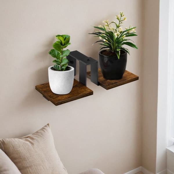 FERNANDO RUSTIC svart loft blomsterställ, åldrad ek