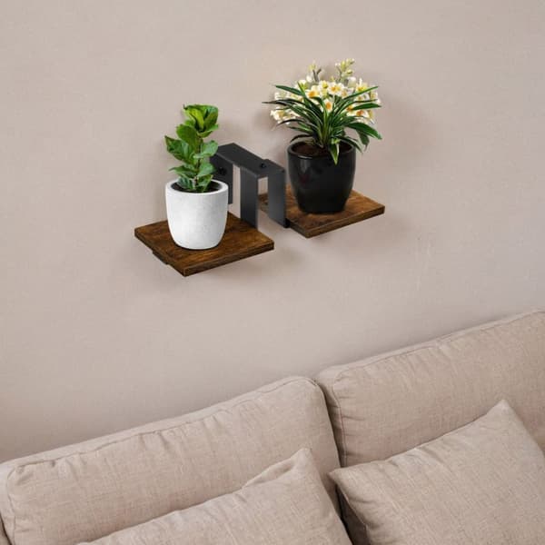 FERNANDO RUSTIC svart loft blomsterställ, åldrad ek