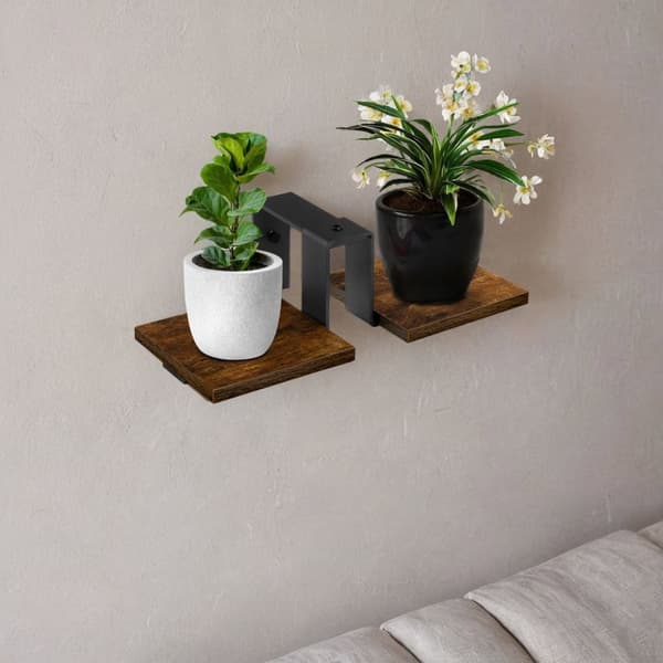 FERNANDO RUSTIC svart loft blomsterställ, åldrad ek