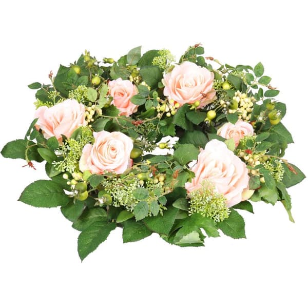 Cream Rose Wreath Romantisk sammensætning