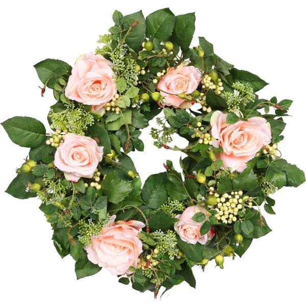 Cream Rose Wreath Romantisk sammensætning