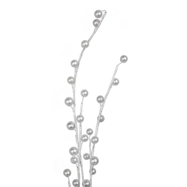 DEKORATIV SILVERGREN MED PÄRLOR 75 CM