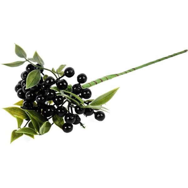 GREEN MED BÆR, SORTE KUGLER, 34 CM