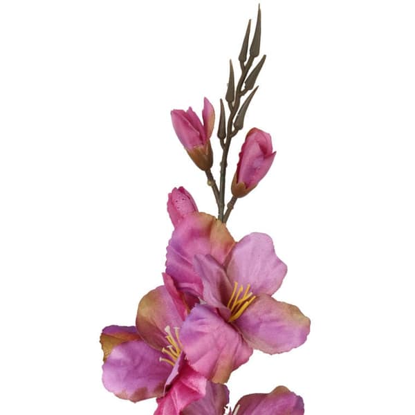 Lyserød kunstig Gladiola-blomst, 70 cm lang, i efterårsnuancer