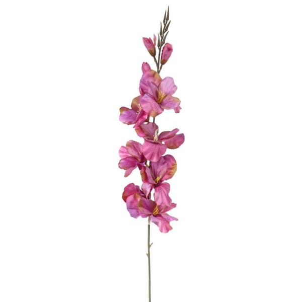 Lyserød kunstig Gladiola-blomst, 70 cm lang, i efterårsnuancer