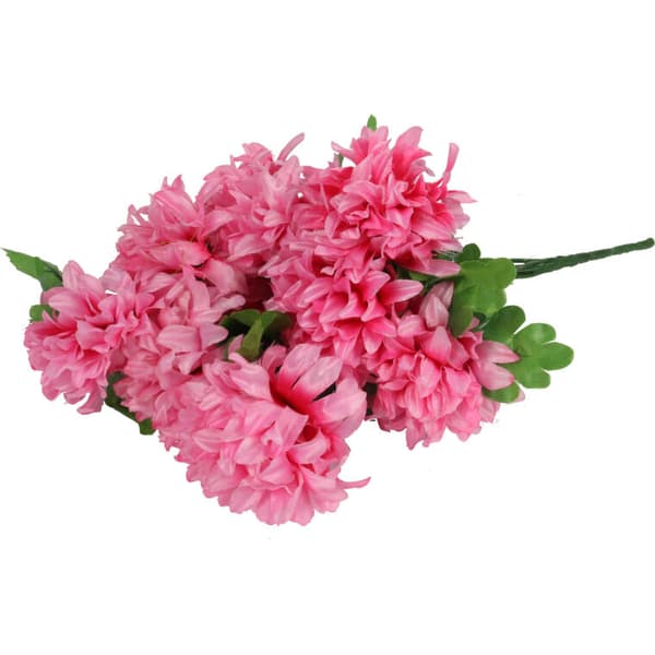 Bukett rosa konstgjorda krysantemum - alla helgons dekoration, 40 cm