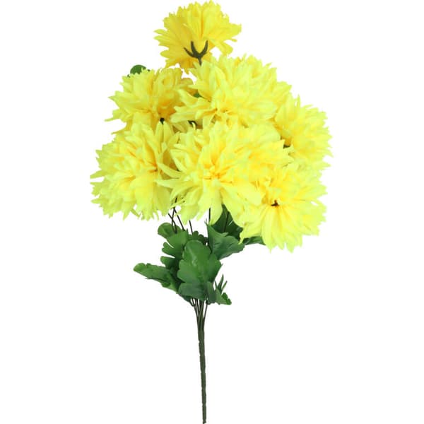 Kunstig buket med gule krysantemum - Allehelgensdekoration, 60 cm