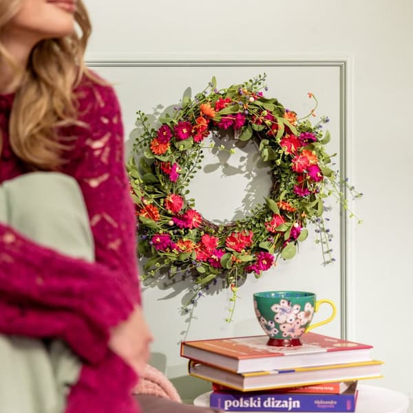 Krans | ÄNG | med färgglada blommor | 45 cm | 877020